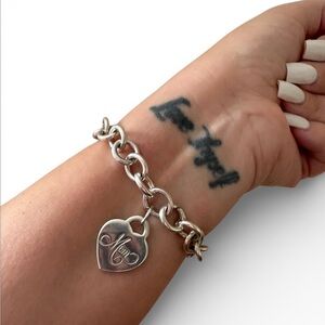 💯 Authentic Tiffany and Co. “MOM” Heart Tag Bracelet